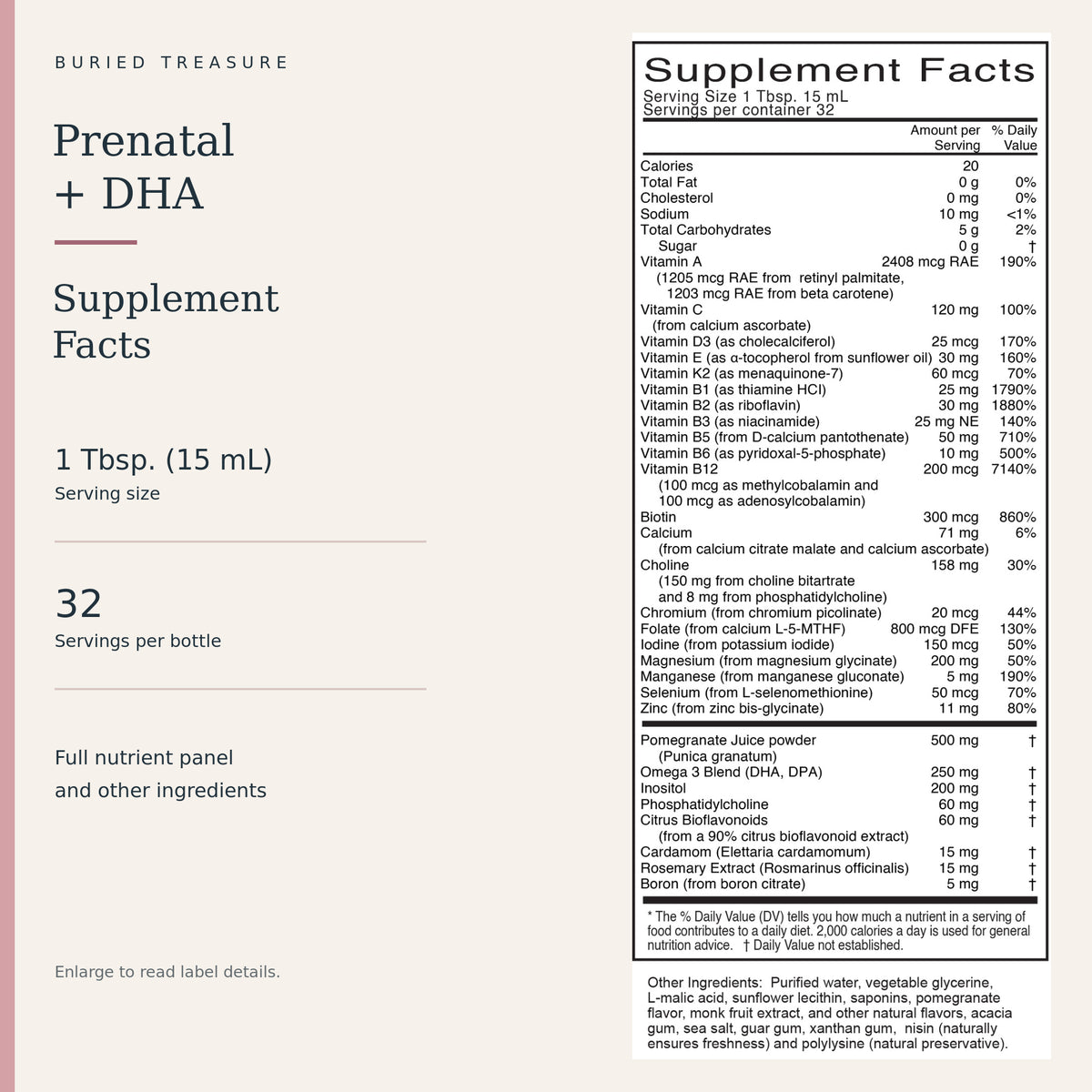 Prenatal Plus DHA Once-Daily Liquid Prenatal Multivitamin, for Preconception, Pregnancy & Lactation, Fruit Flavored, 16 fl oz