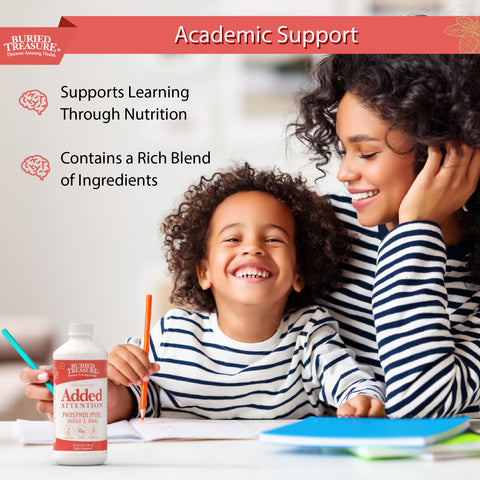Added Attention – Liquid Supplement for Kids with DHA, B Vitamins & Phospholipids | Brain-Friendly Nutrients in a Natural Raspberry Flavor | 16 oz