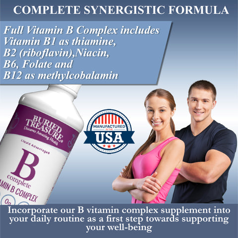 B Complete Liquid Supplement, B-Complex, Adrenal & Metabolism Support, 16 servings