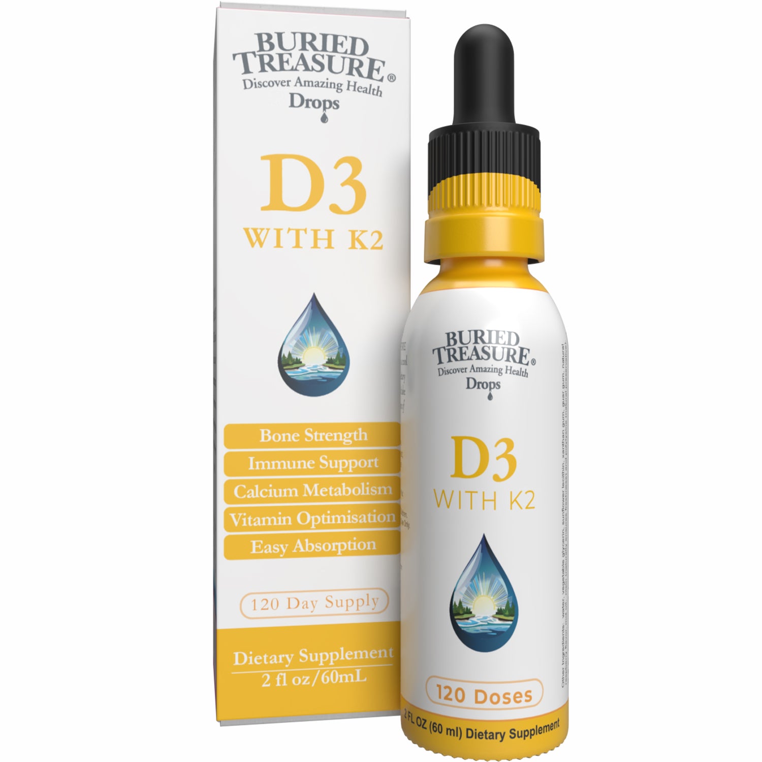 Buried Treasure D3 + K2 Liquid Drops (2 fl oz)