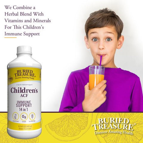 ACF Children's Liquid Supplement, Immune Support for Children, Natural Fruit Flavors, 16 servings
