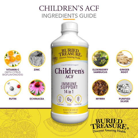 ACF Children's Liquid Supplement,  Immune Support for Children, Fruit Flavors, 16 servings