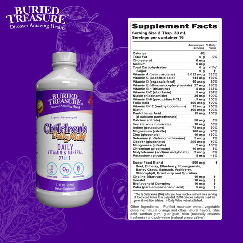 Children's Daily Liquid Multivitamin, Vitamins & Minerals, Natural Fruit Flavors, 16 servings