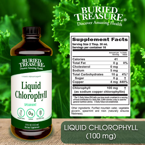 Liquid Chlorophyll 100 mg Chlorophyll Energy Support & Detox - 16 servings