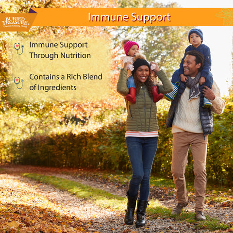 Daily Immune Support image with bullet points Immune support through nutrition and rich blend of ingredients