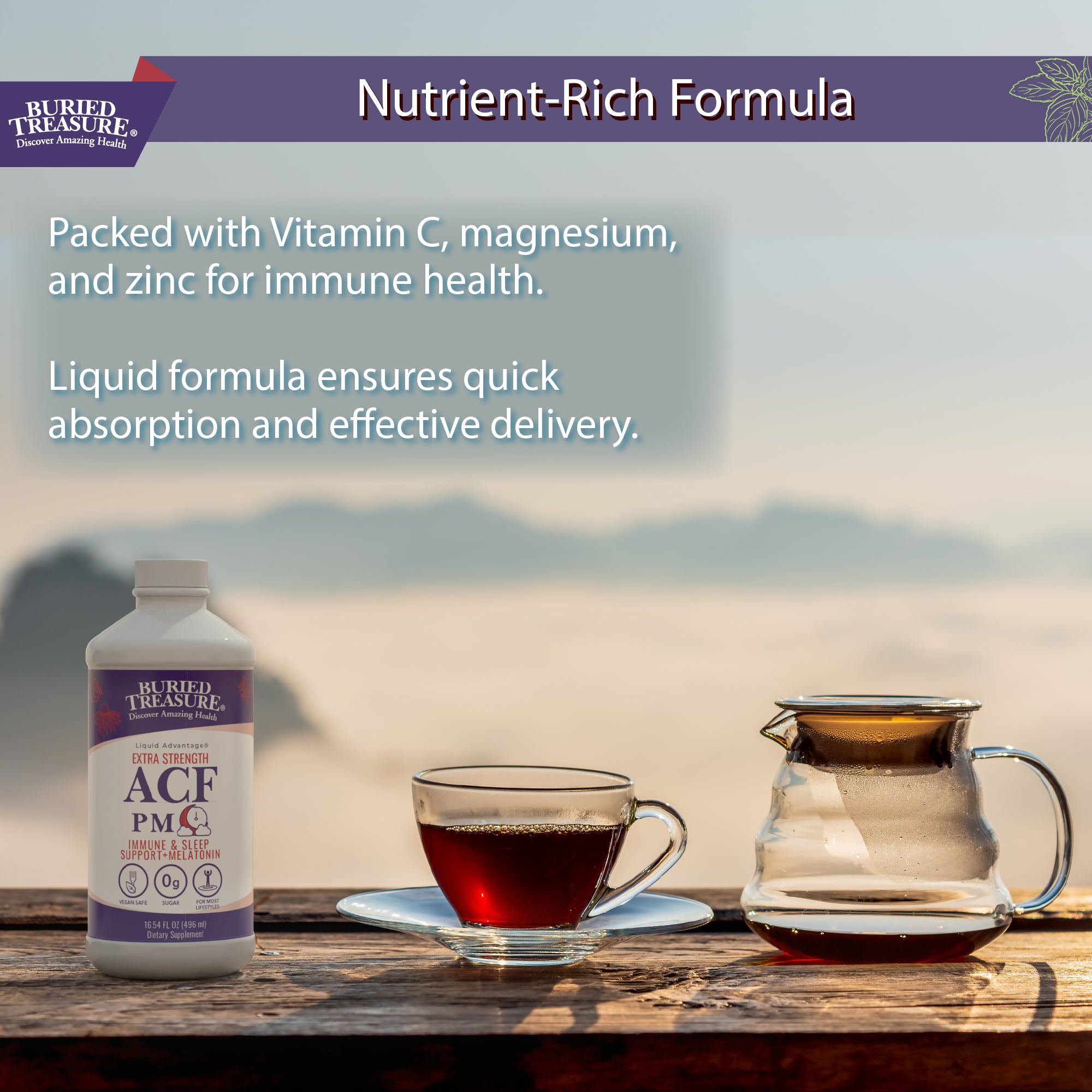 ACF Extra Strength PM – Liquid Supplement with Melatonin, Botanicals & Nutrients to Support Evening Wellness and Relaxation