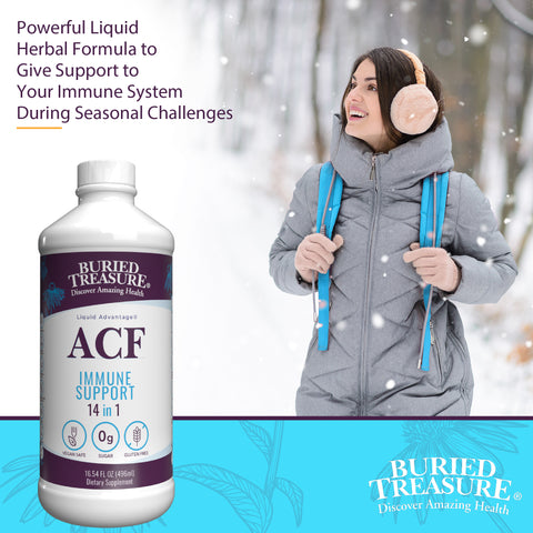 ACF 14-in-1 – Liquid Immune Support Supplement with Vitamin C, Zinc, Elderberry, and Botanicals | 16 Servings | Sugar-Free | Vegan