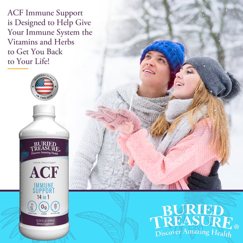 ACF 14-in-1 – Liquid Immune Support Supplement with Vitamin C, Zinc, Elderberry, and Botanicals | 16 Servings | Sugar-Free | Vegan