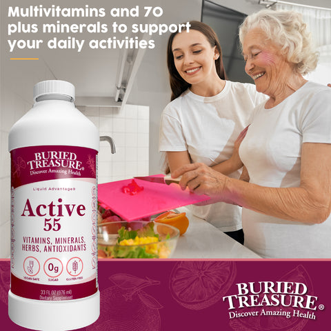 Active 55+ Daily Liquid Supplement, Vitamins, Minerals & Antioxidants for Adults Over 55, 32 servings