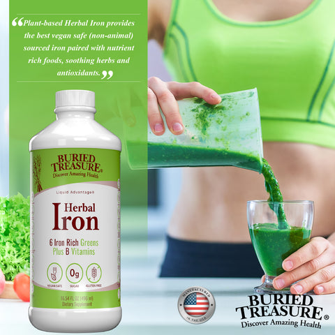 Herbal Iron Supplement, Plant-Based Iron, with Vitamin C & Herbal Blend, 48 servings