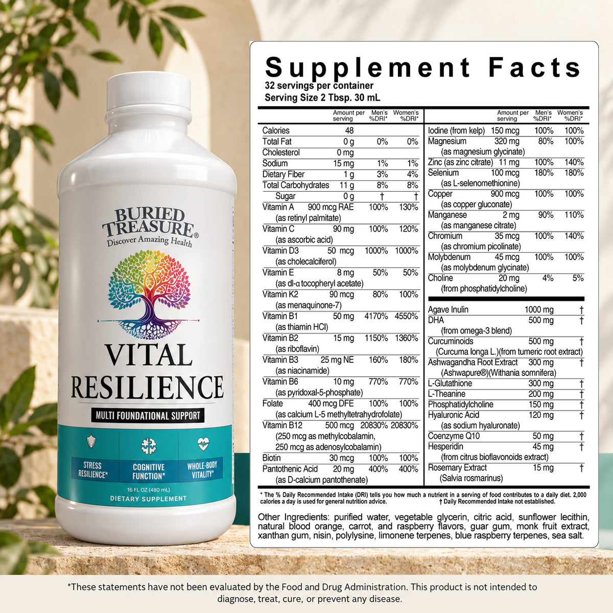 Buried Treasure Vital Resilience Liquid Functional MULTI+ Everyday-stress support*