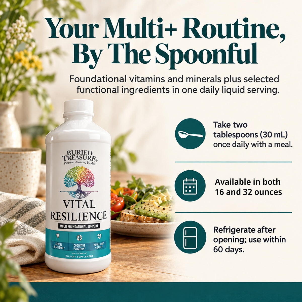 Buried Treasure Vital Resilience Liquid Functional MULTI+ Everyday-stress support*