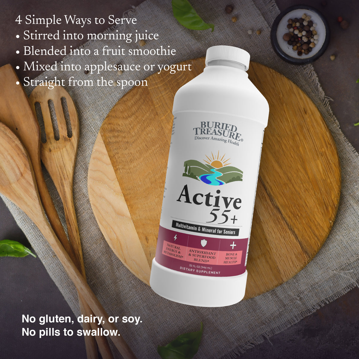 Active 55 Plus Liquid Multivitamin and Mineral Supplement, 33 oz