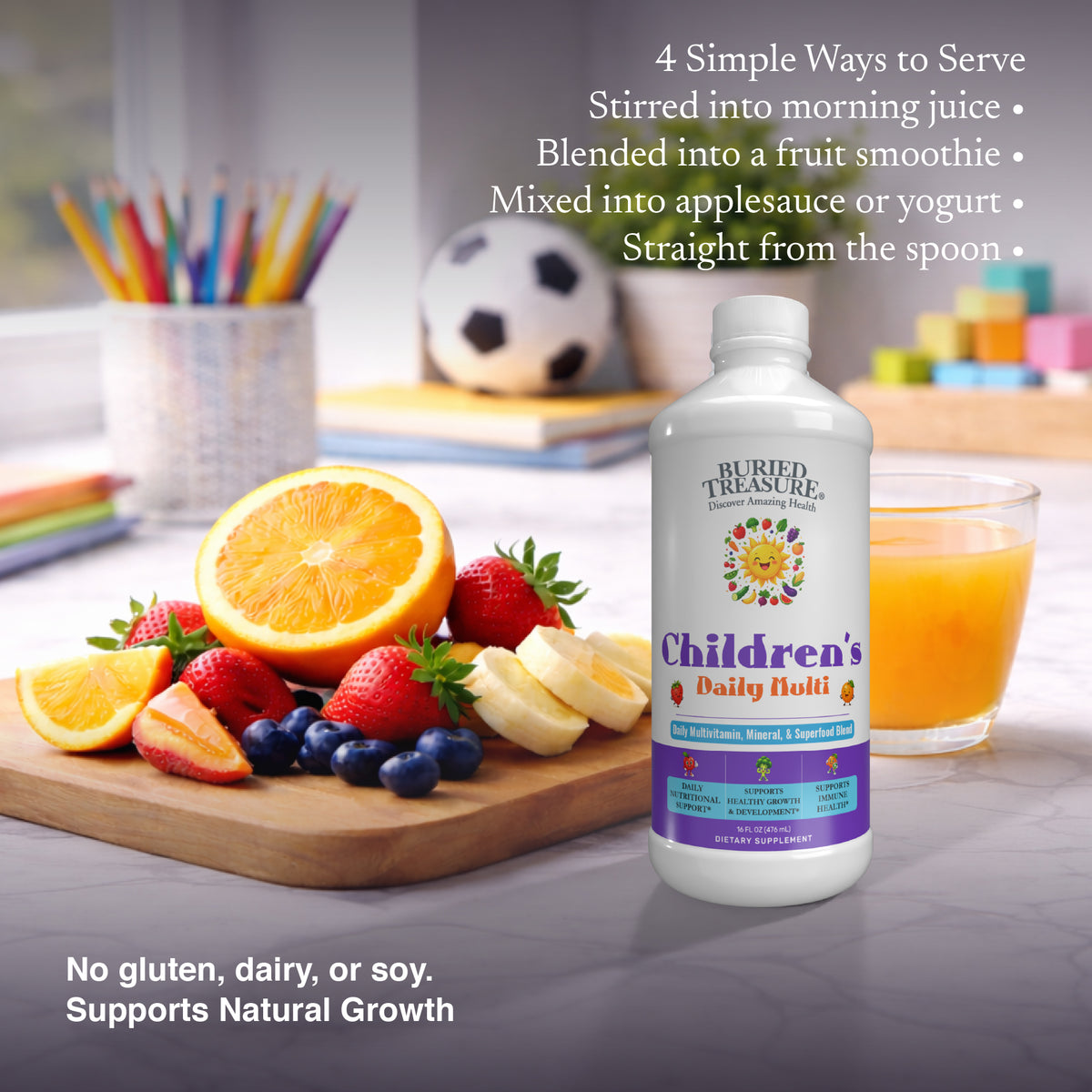 Children's Daily Liquid Multivitamin, Vitamins & Minerals, Natural Fruit Flavors, 16 servings