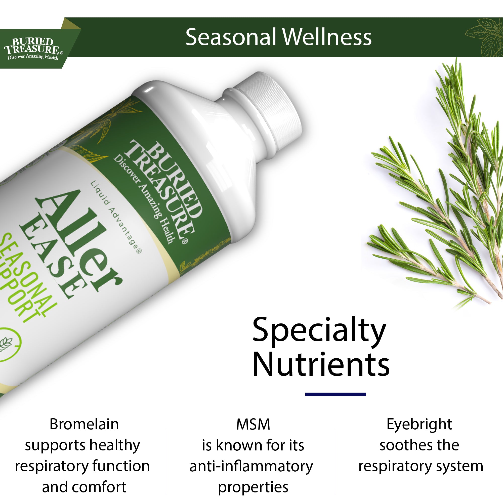 Aller Ease – Liquid Supplement with Quercetin, Bromelain, Vitamin C, and Zinc