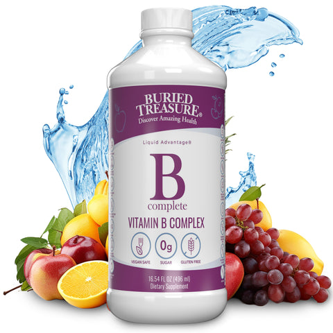 Liquid B Complex - Complete Daily B Vitamins with Biotin B1 B2 B6 B12, Antioxidant Support, 16 fl oz