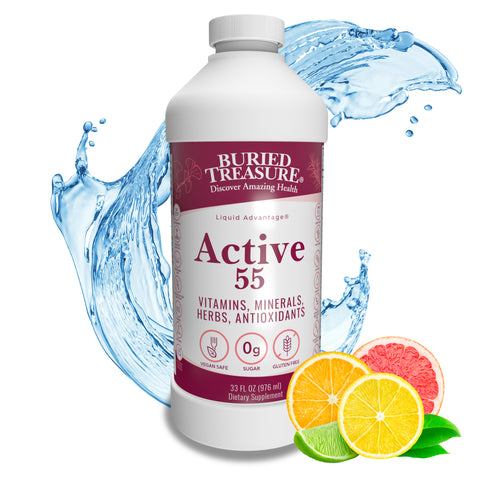 Active 55 Plus Liquid Multivitamin and Multi Mineral Supplement - Supports Energy, Mobility & Brain Health - 32 fl oz