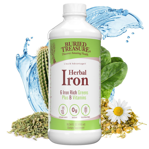 Herbal Iron – Liquid Iron Supplement with Vitamins & Herbs, 16 oz (48 Servings)