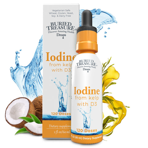 Iodine Drops with Kelp: Natural Thyroid Support, Supports Immunity Health - 120 servings