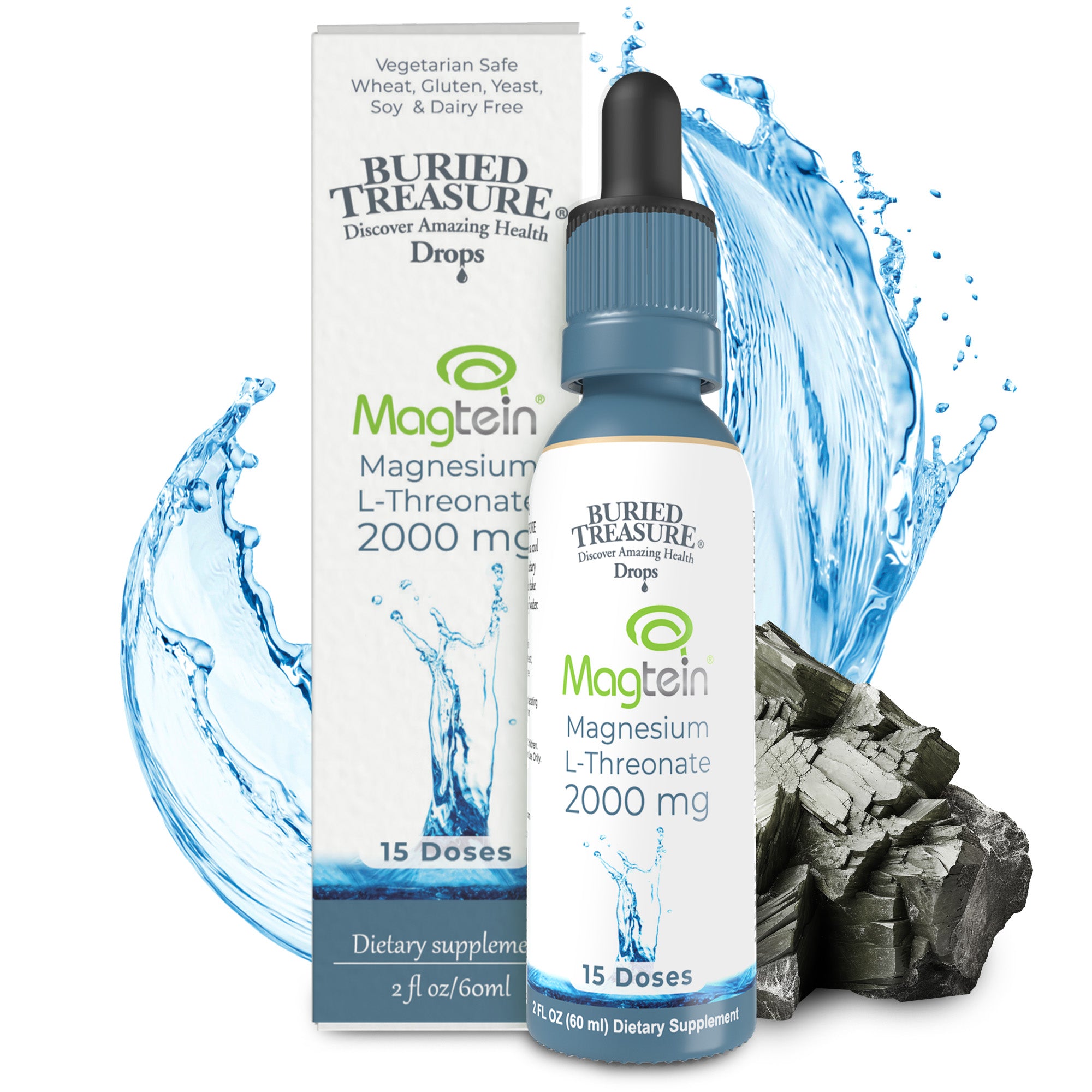 Buried Treasure Liquid Nutrients MagTein Magnesium Drops, 2000 mg