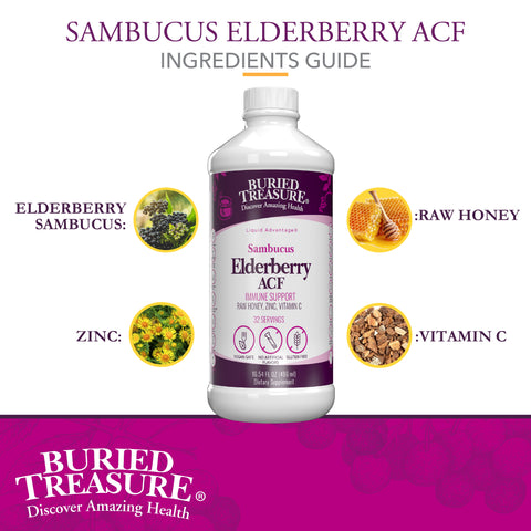 Elderberry ACF with 4,000 mg Elderberry Sambucus Whole Fruit Concentrate Plus- 32 servings