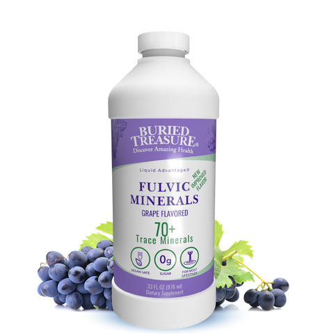 Fulvic Minerals Complex – Humic Shale-Derived Minerals, Grape Flavored, 32 Servings