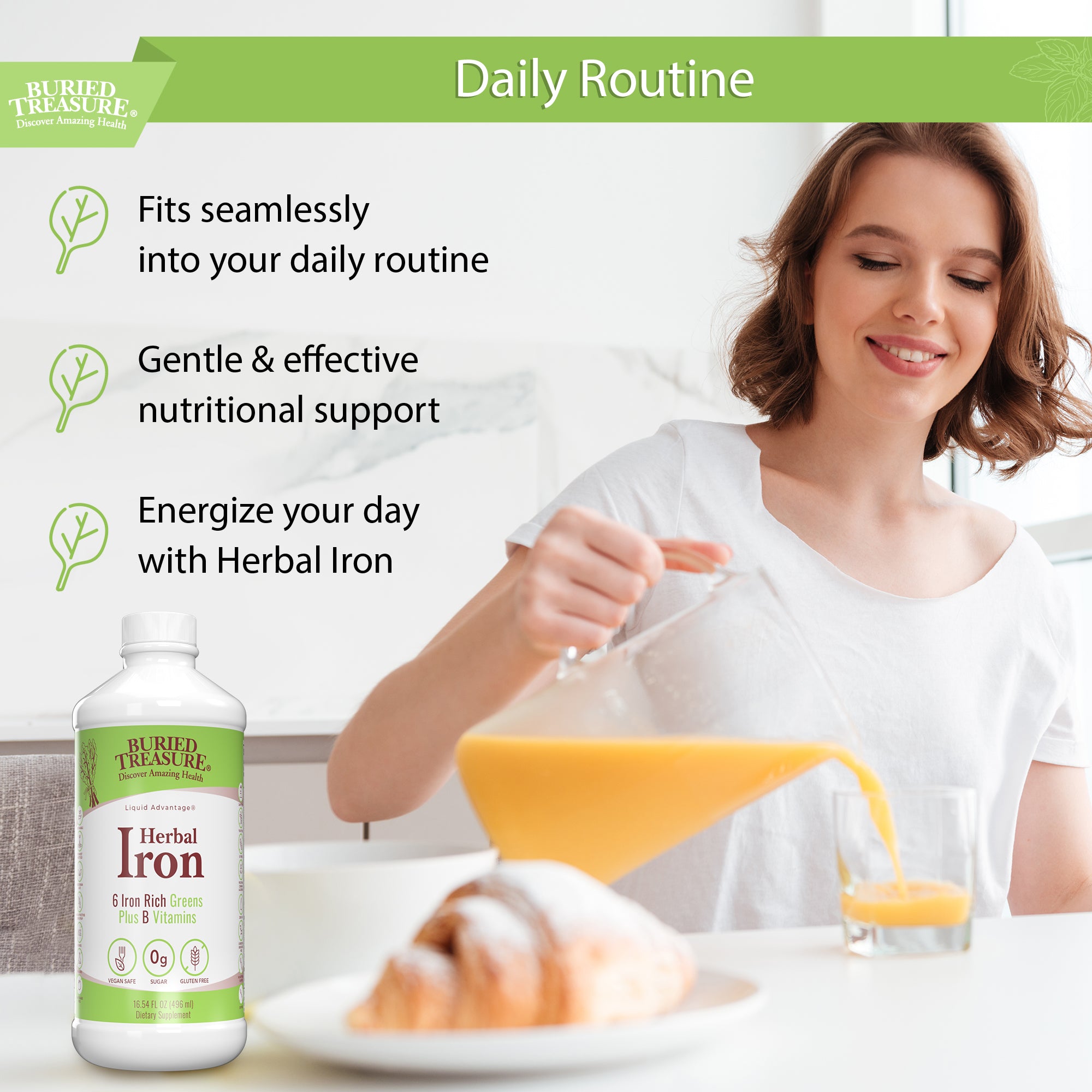 Herbal Iron – Liquid Iron Supplement with Vitamins & Herbs, 16 oz (48 Servings)amz