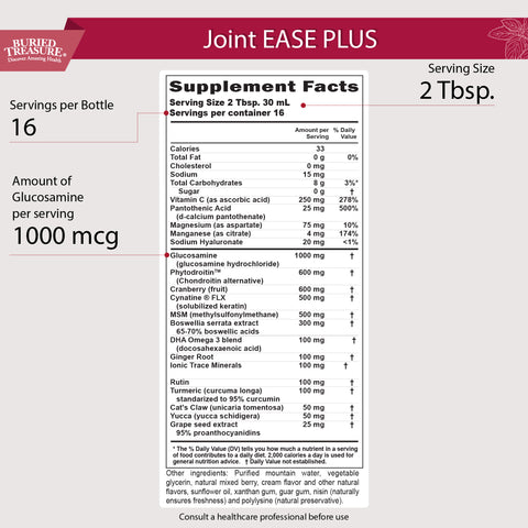 Joint Ease Plus | Glucosamine Chondroitin with MSM and Turmeric | Joint Support Supplement | 16 fl oz