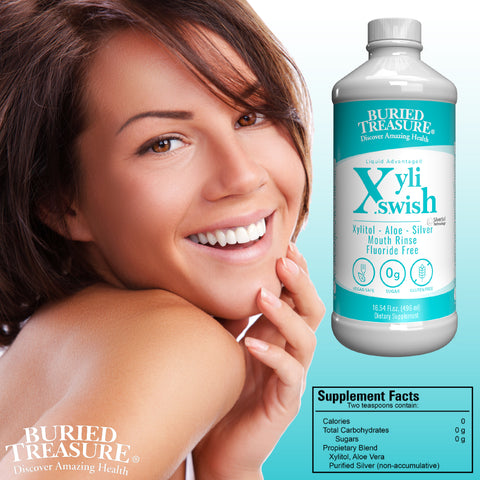 Xyli Swish All Natural Formula Nano Silver, Xylitol & Aloe Mouth Rinse 48 servings