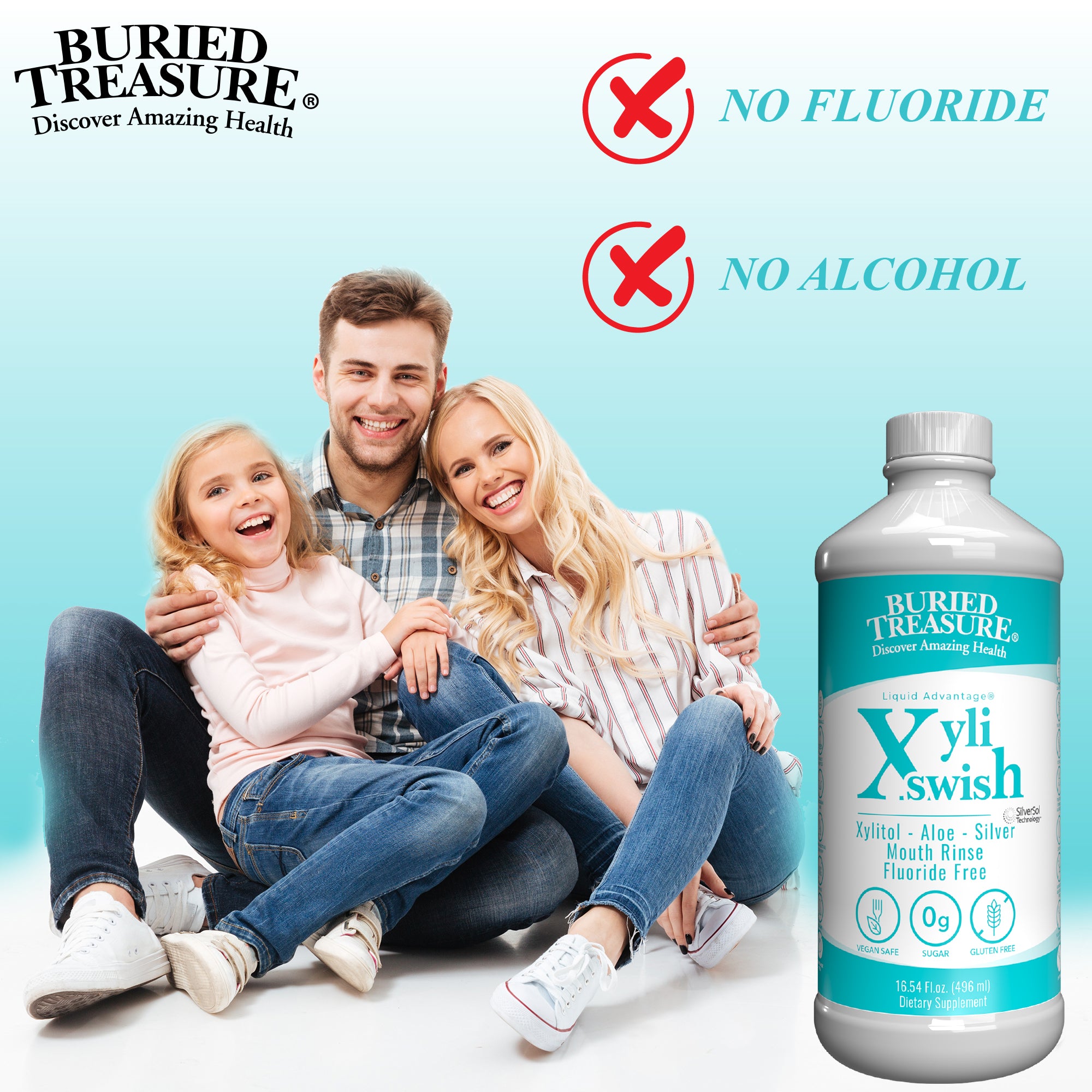 Xyli Swish All-Natural Mouth Rinse - Alcohol & Fluoride-Free with