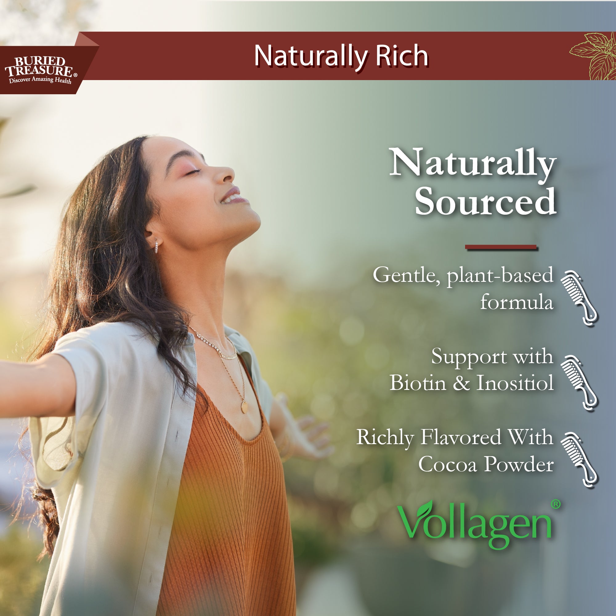 Nature's Vollagen, Vegan Collagen, 2000mg Vollagen®, Healthy Collagen Supporting Amino Acids & Vitamins A, C, D, B-Complex - Supports Skin Elasticity, Joint Health, 30 Servings