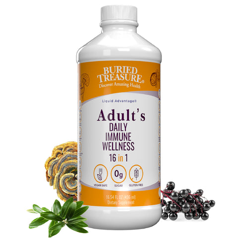 Adult Daily Immune Wellness Liquid Supplement, Vitamins & Antioxidants with Vitamin C, 16 servings