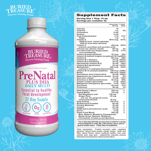 Prenatal Plus DHA Daily Multi Vegetarian Safe Liquid Supplement