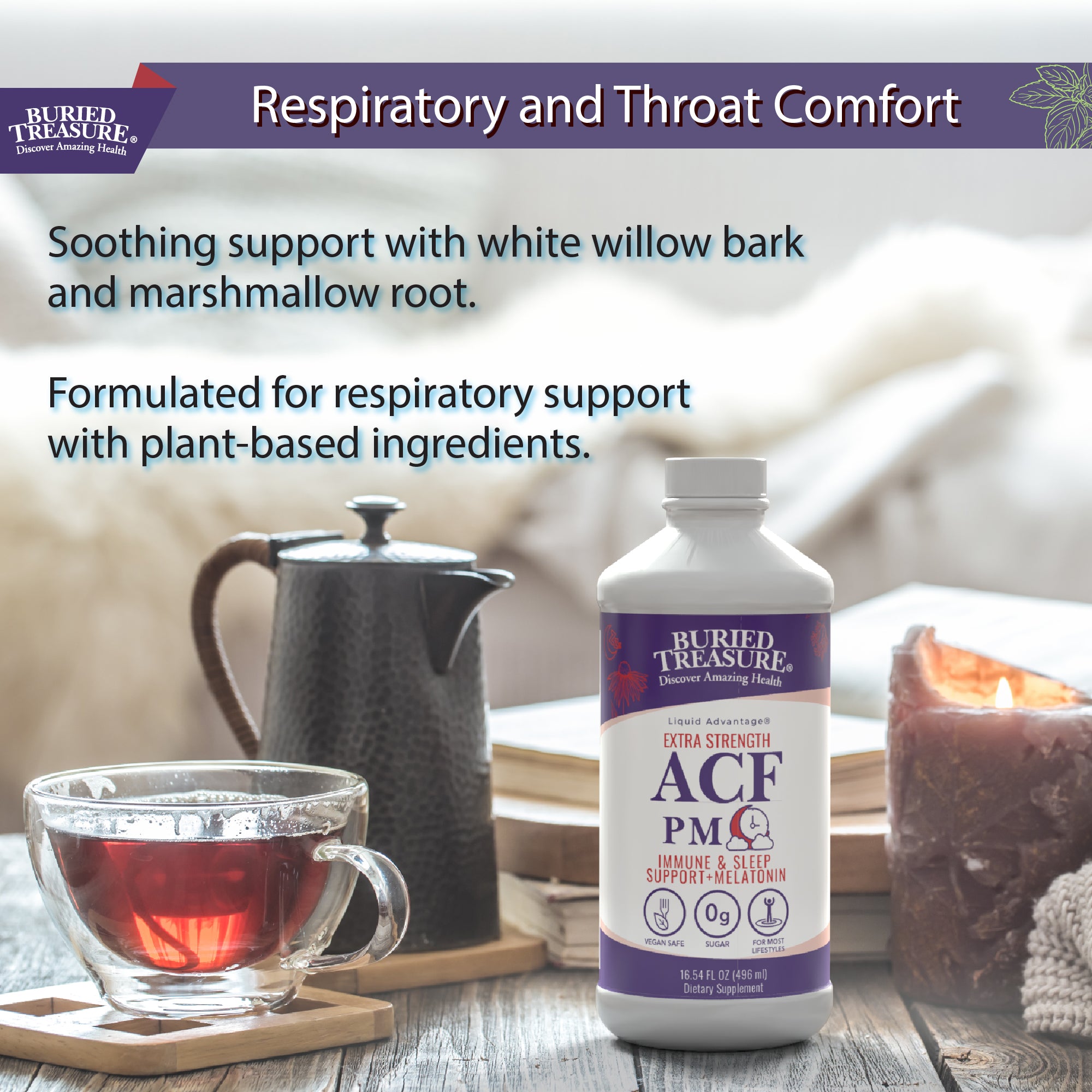 ACF Extra Strength PM – Liquid Supplement with Melatonin, Botanicals & Nutrients to Support Evening Wellness and Relaxation