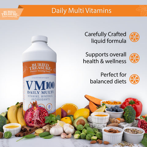 Buried Treasure VM100 daily liquid multi vitamin, mineral, and antioxidant formula