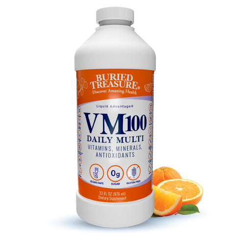 VM100 Complete Liquid Multivitamin and Multimineral Daily Supplement - 100+ Nutrients with Vitamins, Minerals, Antioxidants, and Superfoods - 32 oz