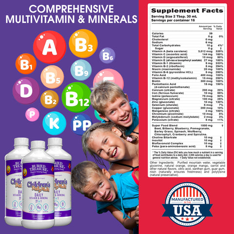 Children's Daily Liquid Multivitamin, Vitamins & Minerals, Natural Fruit Flavors, 16 servings
